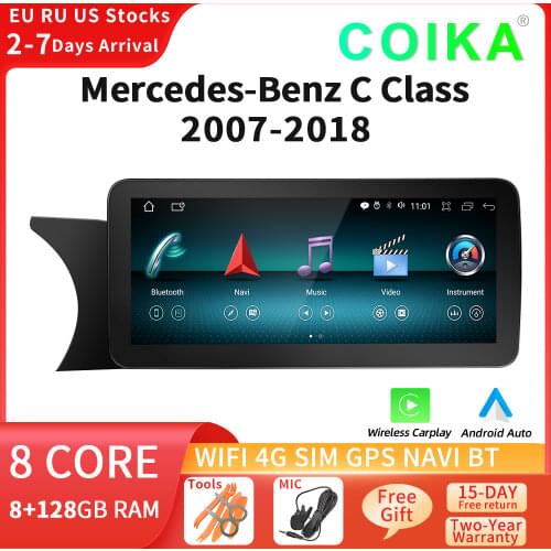 Android 10 System Car GPS Navi Player For Mercedes W204 W205 07-18 WIFI 2+32GB Carplay BT Google IPS Touch Screen Auto Stereo