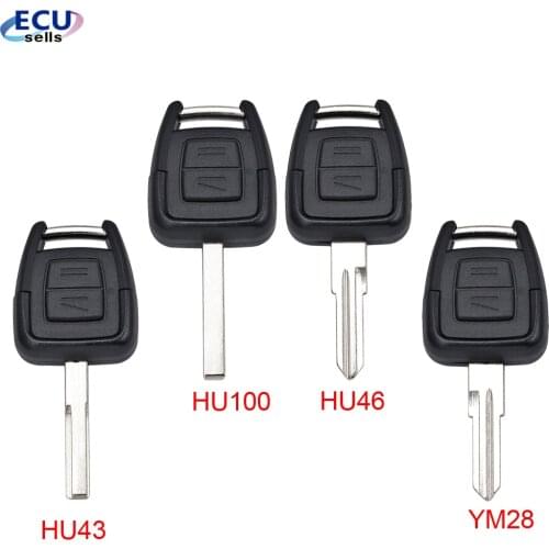2 Button HU43/ HU100/HU46 /YM28 Blade Remote Car Key Shell for Vauxhall Opel Corsa Agila Meriva Combo Car Key Case