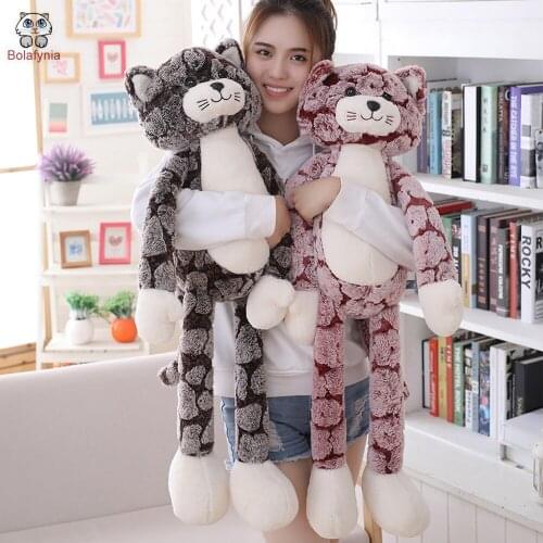 BOLAFYNIA Children Plush Toy Long-legged hug cat Baby Kids Stuffed Toy for Christmas Birthday Gift