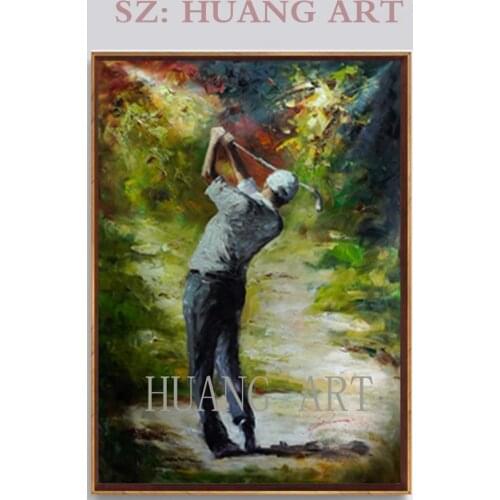 Character movement hand made Brand painting Playing golf New Figures pop art on canvas good for decorate house