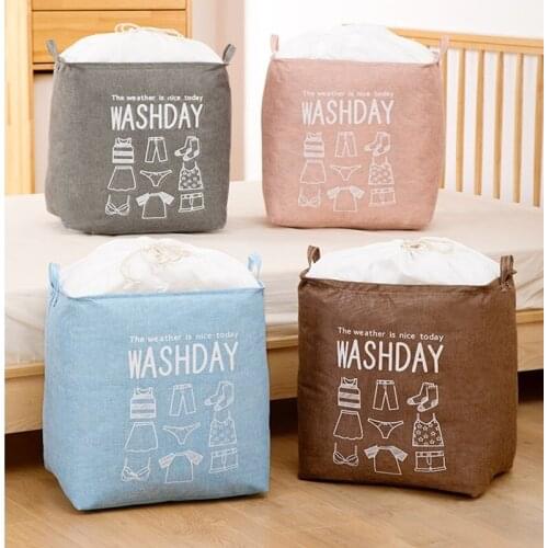 Cotton Linen Clothes Storage Bag Quilt Blanket Packing Bag Wardrobe Organizer Box Foldable Home Clothing Closet Bags Organizer
