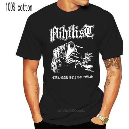 Cotton Shirts 2019 NIHILIST CARNAL LEFTOVERS ENTOMBED UNLEASHED MORBID NEW BLACK T-SHIRT O-Neck Short Sleeve Print Tee