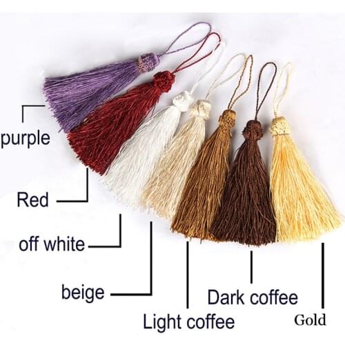 2Pcs Tassel Pendant Fringe Trim Bookmark Tassels DIY Long Silk Tassel for Curtain Clothes DIY Bag Craft Supplies Classical Style