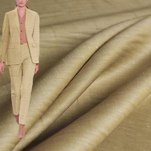 Red Raspberry Light Yellow Silk Linen Wool Worsted Fabric Material Spring Women Suits Pants Jacket DIY Sewing Cloth Freeshipping