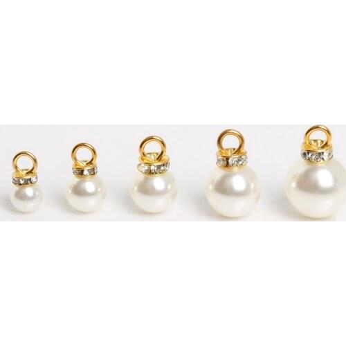 10pcs/lot 4 Size Round Imitation Pearl Beads With Gold Bead Cap Handmade Earring Accessory DIY Fashion Jewelry Finding