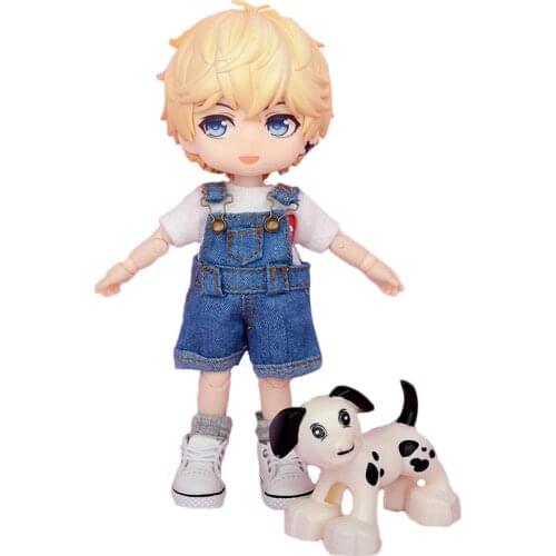 Fashion obitsu 11 ob11 clothes denim overalls also fit for molly, GSC clothes 1/12 bjd dolls our generation Doll accessories