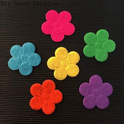 NEW 50PCS Mix 20mm Padded Felt Spring Flower Appliques Crafts Wedding Making DIY Crafts Supplies A71A