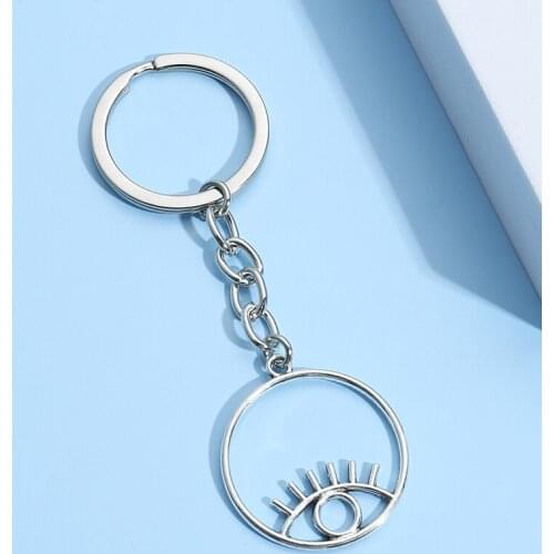 New Design Keychain Eye Of Horus Key Ring Round Key Chains Alloy Simple Key Holder For Women Men Car Hanging Handmade Jewelry