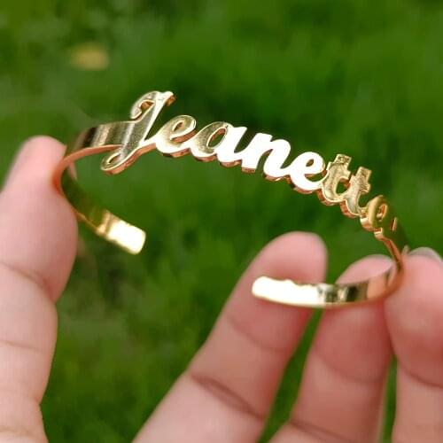 Custom Gifts Customizable Name Bracelet Stainless Steel Bangle Bracelets For Hand For Children Custom Bracelets With Name Woman