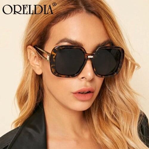 Fashion Square Big Frame Sunglasses Ladies Gradient Color Leopard Print Frame Hollow Temple Sunglasses Trend Mens Sunglasses
