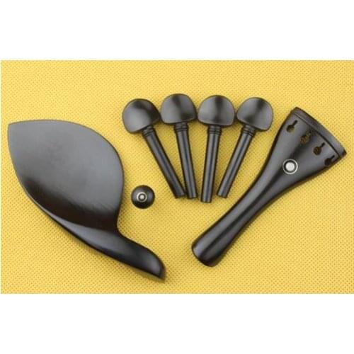 1 set high quality ebony violin parts fittings 4/4 size violin parts accessories