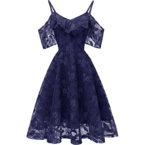 Slim Fit And Sexy A-line Womens Clothing Elegant Sling Print Lace Sleeve Bridesmaid Gown Ladies Off Shoulder Sexy Party Dresses