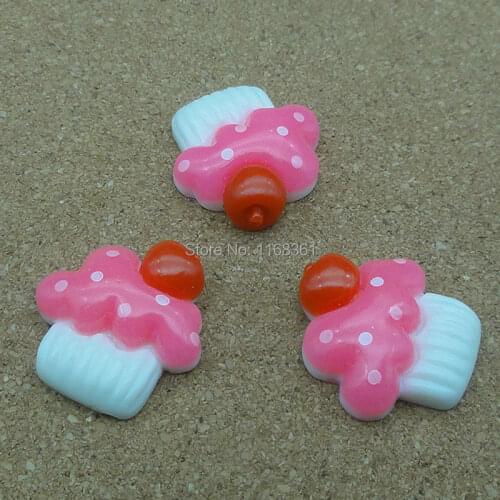 1pcs/lot resin flat back white apple cake 22mm Cabochons Hair Bow Center Card Frame Making Craft DIY B011-3