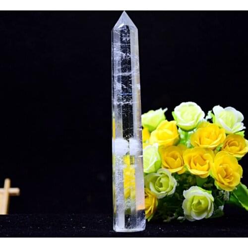 150mm Beautiful artificial white crystal carving high wand point healing holiday gift