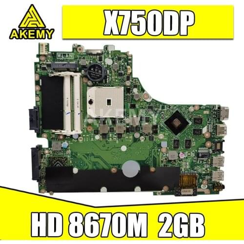 90MB01N0-R00020 EDP 30Pin X750DP laptop Motherboard REV:2.0 For ASUS R510D X550 X550DP K550D X550D K550DP HD 8670M 2GB mainboard