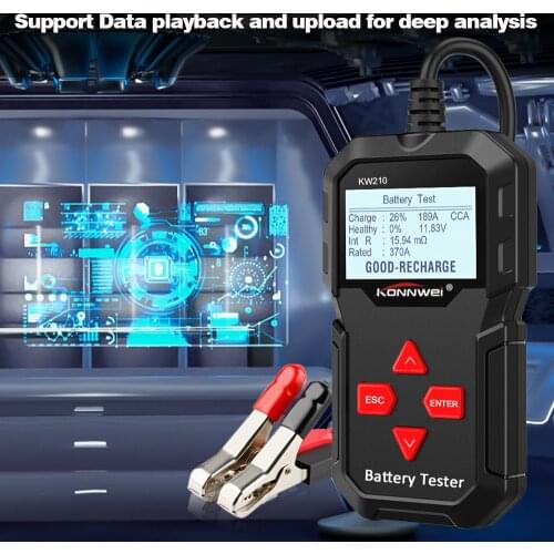 KONNWEI KW210 automatic smart 12V Car Battery Tester Auto Battery Car Battery-Tester Analyzer 100 to 2000CCA Cranking