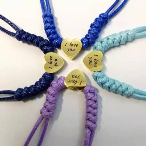 Love Heart Charm Bracelet Women Men Lovers' Wish Good Lucky Red Wax Rope String Braided Couple Bangle Friendship Jewelry