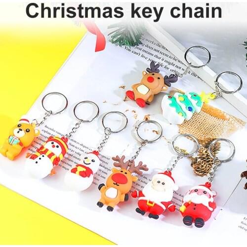 Merry Christmas Navidad Christmas Decoration Santa Claus Elk Snowman Keychain New Year Decoration 2020 Children Gift Xmas
