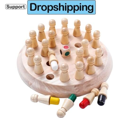 Kids Wooden Memory Match Stick Chess Game Kids Fun Block Board Game Educational Color Cognitive Ability Family Toy for Children