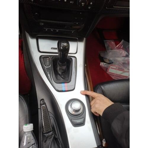 For BMW E90 E92 2005-2012 3 Series Left Hand Drive ABS Carbon Fiber Matte Silver Center Console Gear Shift Frame Car Accessories