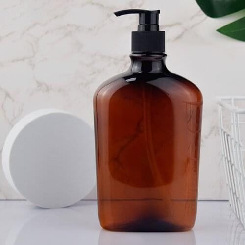 3pcs 500ml Pump Bottles Resuable Hand Pump Bathroom Liquid Soap Foam Dispenser Shampoo Bottles Non-slip PET Plastic Bottle
