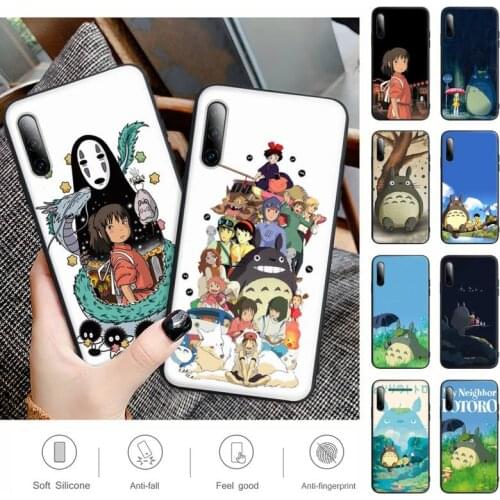 Hot Anime Studio Ghibli Totoro Black Silicone Mobile Phone Case For Samsung Galaxy S9 S10 S20 S21 S30 Plus Ultra S10e S7 S8