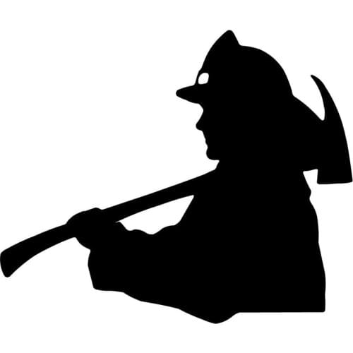 HotMeiNi Wholesale 50 sheets/batch 11.5*9.6CM Fireman Firefighter Car Sticker Decal Cartoon Reflective Decorative Auto Stickers