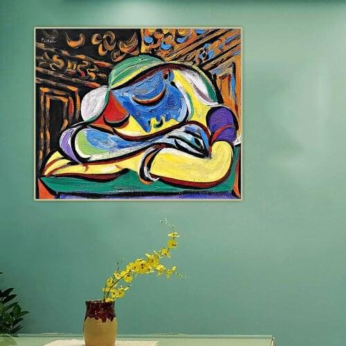 Citon Pablo Picasso《Sleeping Girl》Canvas Oil Painting Artwork Poster Decorative Picture Wall Decor Home Living Room Decoration