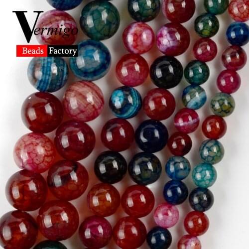 Natural Tourmaline Dragon Venis Jaspers Stone Round for Jewelry Making 6-10mm Beads Diy Bracelet Necklace Accessories Wholesale