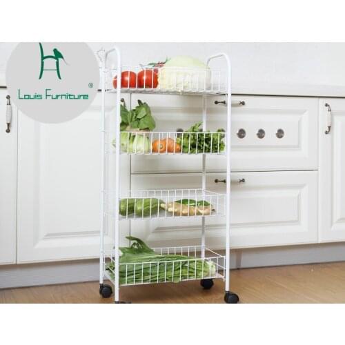 Louis Fashion Cart Rack Multi Layer Fruit and Vegetable Storage Rack Kitchen Fruit and Vegetable Storage Basket