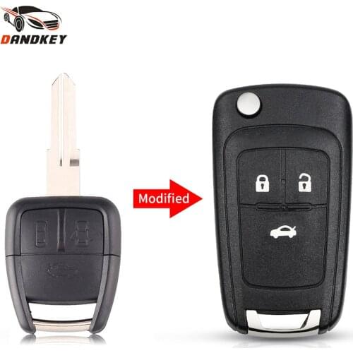 Dandkey Car-styling Modified Car Blank Key Shell Fob Case For Chevrolet Cruze Aveo 2/3 Buttons Remote Flip Key Left/Right Blade
