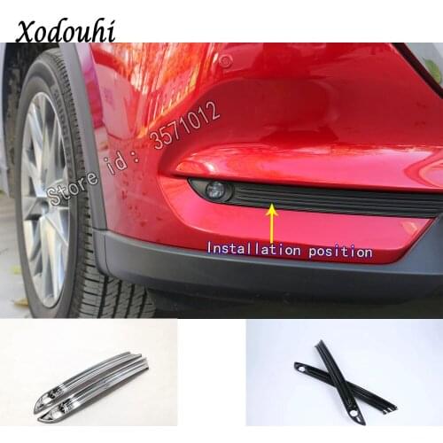 For Mazda CX8 CX-8 2017 2018 2019 2020 Car Sticker Styling Ornament Body Front Fog Light Lamp Detector Frame Cover Trim Parts