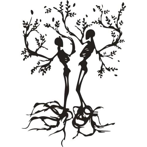 Happy Halloween Wall Stickers PVC Skull Tree Stranger Thinngs Poster Art Black Decal Removable Home Party Room Decor F914