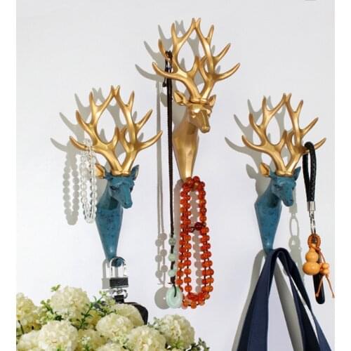 New Wall Coat Rack Poly Resin Dear Rack Home Wall Decoration Animal Head Rack