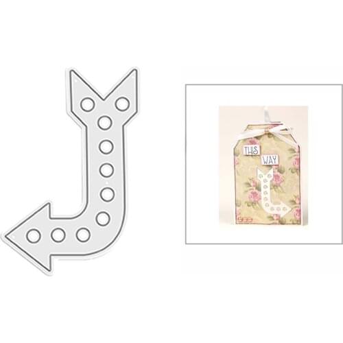 2021 New Dotted Arrow Indicating Label Metal Cutting Dies for Scrapbooking Decor and Card Making Paper Craft Embossing No Stamps