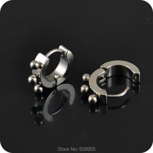 3 Ball Gothic Punk Rock Hip Hop Stainless Steel Stud Earrings Men Women Fashion Jewelry
