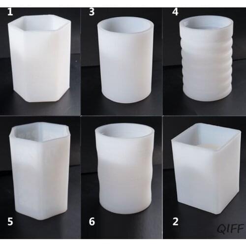 Silicone Mold DIY Pen Holder Desk Organizer Decoration Table Decor Epoxy Resin Handmade Crafts Molds Gifts Cup Stripe Unique Cha