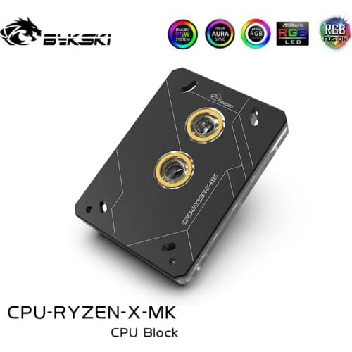 Bykski CPU Water Block use for AMD RYZEN3000 AM3 AM3+ AM4 1950X TR4 X399 X570 Motherboard / 5V 3PIN RGB Light /Copper Radiator