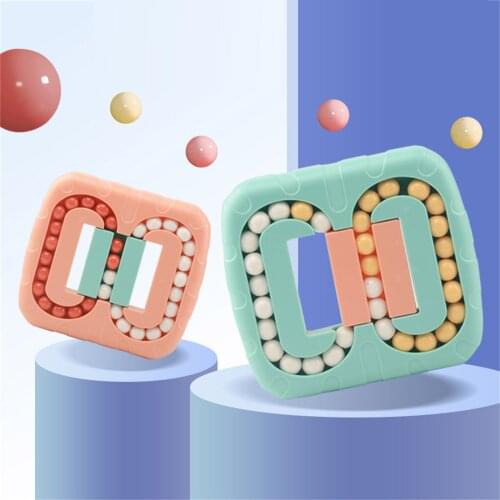 Rotating Magic Bean Fingertip Cube Fidget Handheld Toy for Adults Kids Creative Stress Relief Decompression Portable Educational