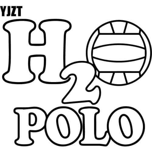 YJZT 17.5CM*14.9CM H2O Water Polo Vinyl Decal Bumper Accessories Decor Car Stickers Black/Silver C31-0492