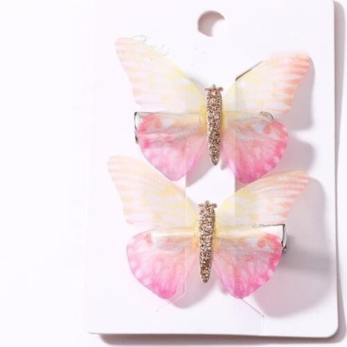 2 pcs/lot Cute Butterfly Hairpin For Women Sweet Hair Ornament Clip Kawaii Girls Hair Clips Headbands 2021 Trendy