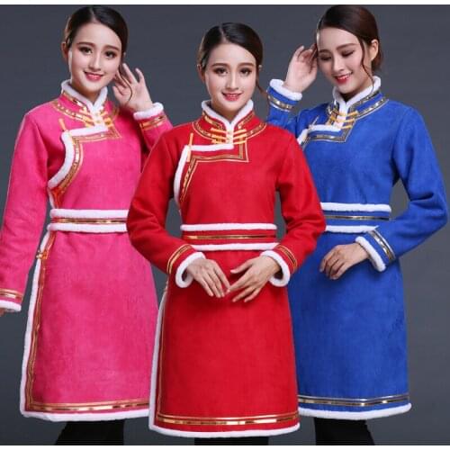 Woman Asian National Dress Mongolia style tang suit Top Cosplay fancy costume Chinese ethnic clothing elegant Robes Outfits