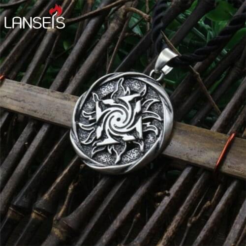 1pcs sacred fire-Ancient slavic talisman pendant men necklace norse Symbol Pendant Germanic jewelry