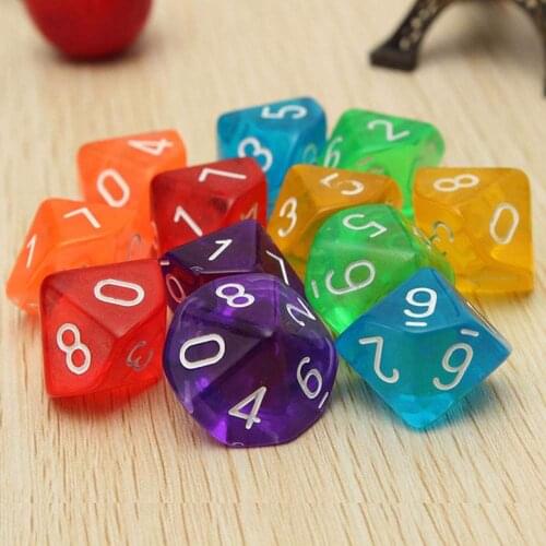 10pcs 10 Sided D10 Dices Role Playing Games Party Favor Board Game Lovers Dice Toy Gift