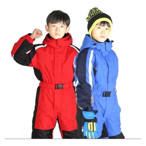 2019 ski suits kids waterproof outdoor jumpsuit girls boys snowboard jacket waterproof Skiing overall -30Degrees
