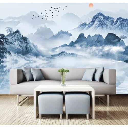 Custom papel de pared 3d, Chinese landscape mural painting for living room sofa background home decoration waterproof wallpaper