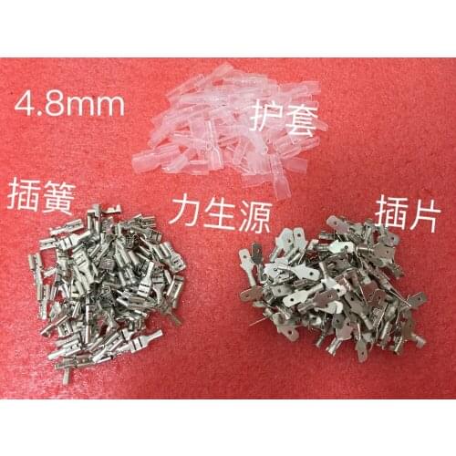 400pcs 4.8mm Crimp Terminal Female Spade Connector + Male Spade Connector+ Case