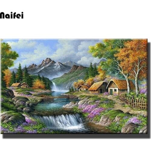 5D Diy Diamond Painting Natural Landscape Eaterfall Scenery Full Square/Round Drill Icons Diamond Embroidery Rhinestones Mosaic