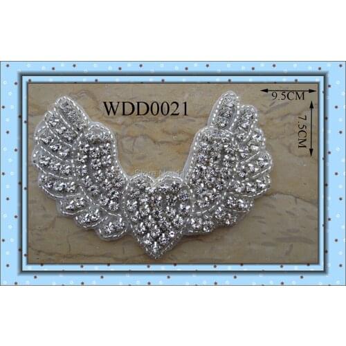 Crystal beaded rhinestone applique patch for dressI iron on WDD0021