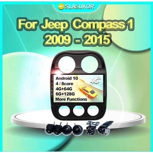 6G+128G For Jeep Compass 1 2009 2010 - 2015 Auto Video Car Radio Multimedia Navigation GPS Carplay Player DVD No 2din 2 din Free